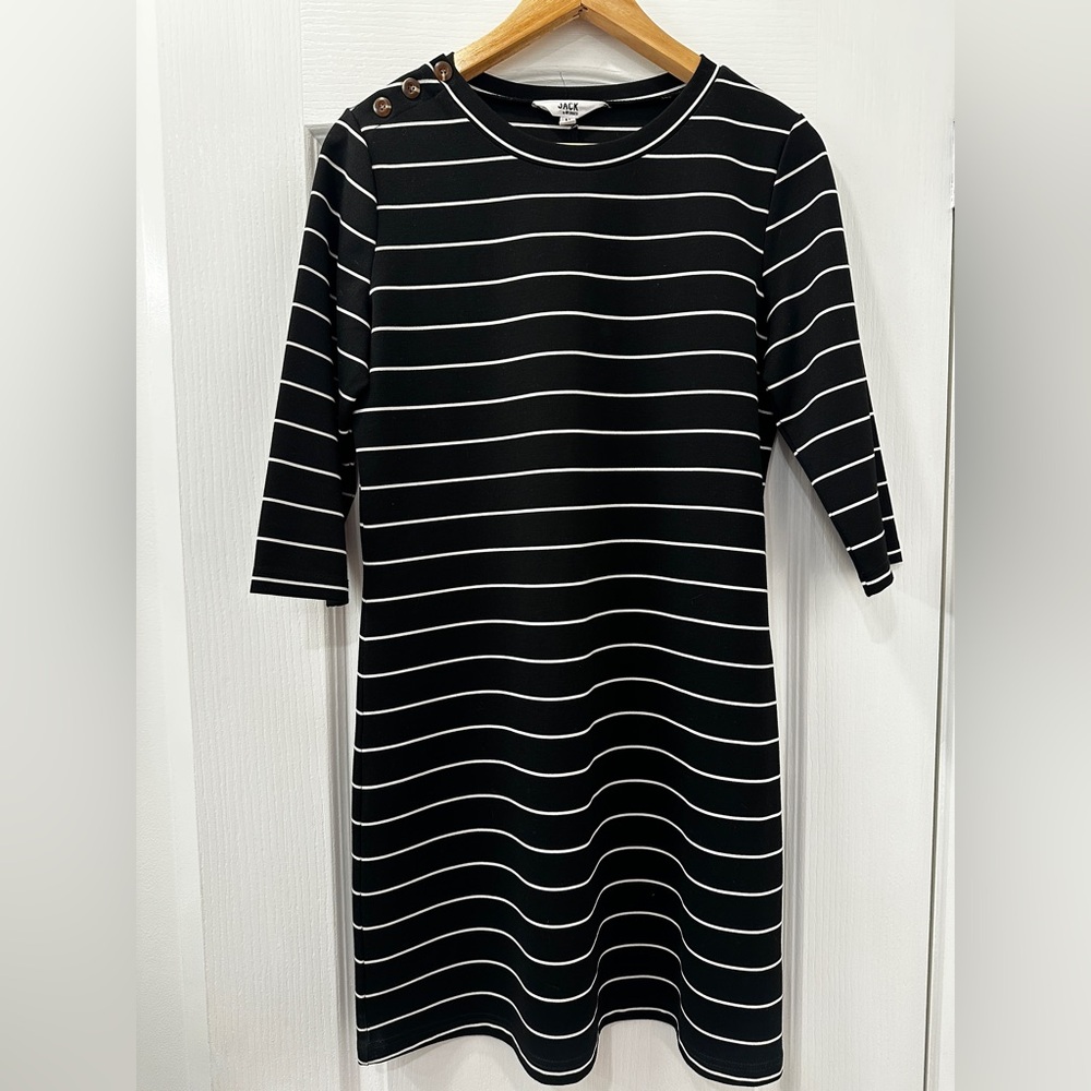 Nautical Stripe Dark Navy/White 3/4 Sleeve Jersey Cotton Dress Jack by BB Dakota